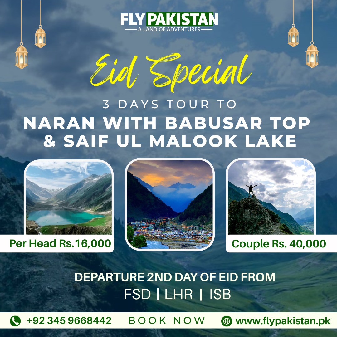 Book Deal Eid Ul Azha Special Tour 3 Days To Naran Valley